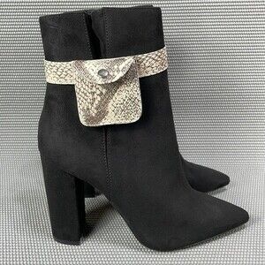 Qupid Heeled Suede Fashion Boots Women's Booties Side Zipped Size 9 NWOT